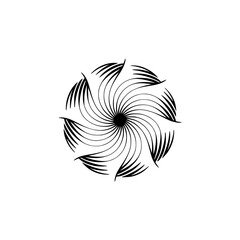 Fototapeta premium Abstract Black and White Spiral Design on Cream Background