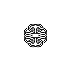 Abstract Geometric Knot Logo - Minimalist Black and White Design