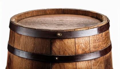 old wooden barrel isolated on transparent background