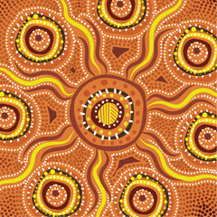 Background influenced by the dotted painting technique