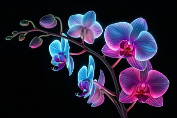orchid on black background