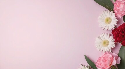 Naklejka premium Floral arrangement displaying vibrant blooms indoor studio photo art soft pink background close-up view celebrating nature's beauty