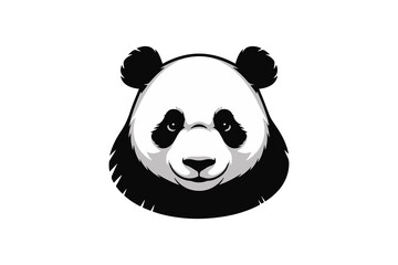 panda face Black and White Vector