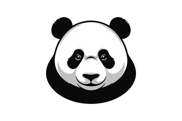 panda face Black and White Vector