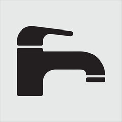 Black and white silhouette water tap  in white background vector illustrator
