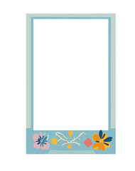 Photo border frame isolated on transparent background.