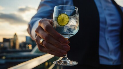 A refreshing gin and tonic drink.