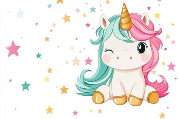 Naklejka premium A delightful representation of a magical creature in a playful scene.