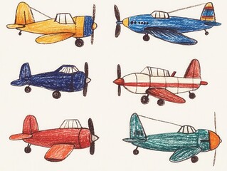 vector set of airplane