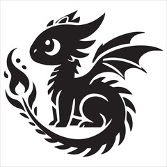 Adorable Baby Dragon with Rounded Body and Tiny Wings