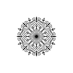 Minimalist Mandala Design: Black Lines on White, Zen & Spiritual