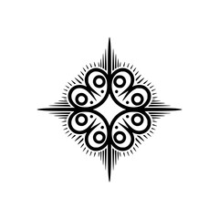 Black & White Decorative Mandala Pattern on White Background