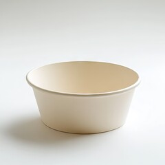 Empty beige disposable bowl