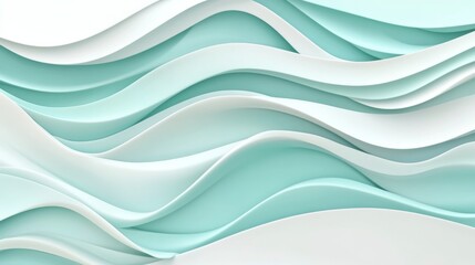 Obraz premium Flowing waves of serenity abstract design digital art soft colors contemporary artistic expression