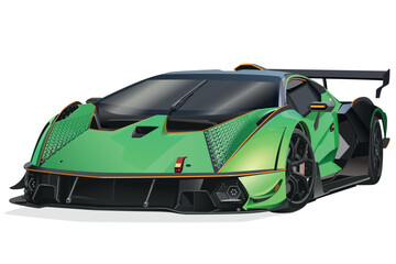 Green Hypercar Vector Illustration