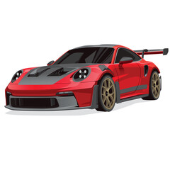 Red Race Car Vector Illustration
