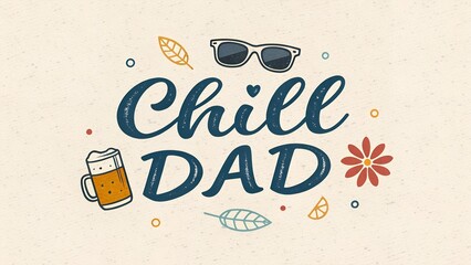 Chill dad summer vibes vector graphic design for father's day celebration holiday