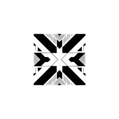Minimalist Geometric Design: Monochrome Abstract Pattern on White