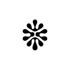 Abstract Black and White Geometric Logo, Minimalist Design