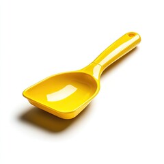 Bright yellow plastic serving spoon
