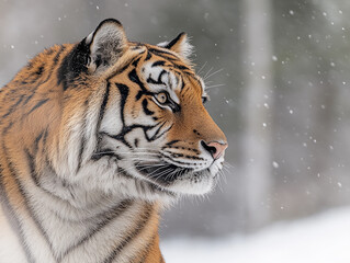 Naklejka premium Tiger close-up, fierce tiger,
