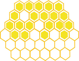 editable bee hive honeycomb pattern vector design with transparent background. eps