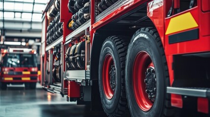 Red firetruck's back with equipment