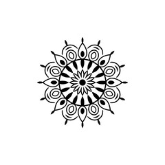 Minimalist Black Mandala Design on a Gradiant Background