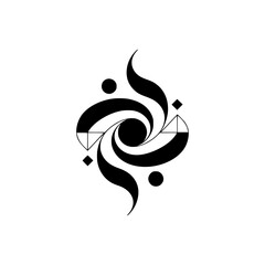 Fototapeta premium Abstract Geometric Spiral Design in Black & White