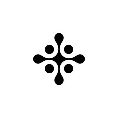 Minimalist Geometric Abstract Emblem in Black on White