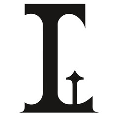 black abstract letter L icon with arch shaped