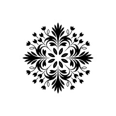 Fototapeta premium Elegant Floral Mandala Vector: Black & White Flourish Design