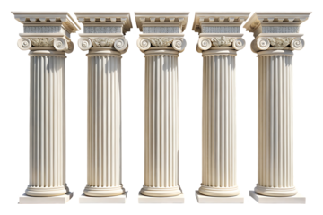 ancient greek column isolated on transparent background