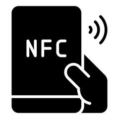 NFC Payment Icon. Contactless transaction symbol. Wireless digital banking and financial security - stock vector
