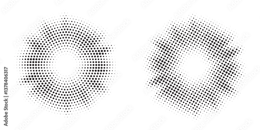 Aufkleber halftone background. glowing light halftone effect. abstract grunge starburst halftone dots backgrou