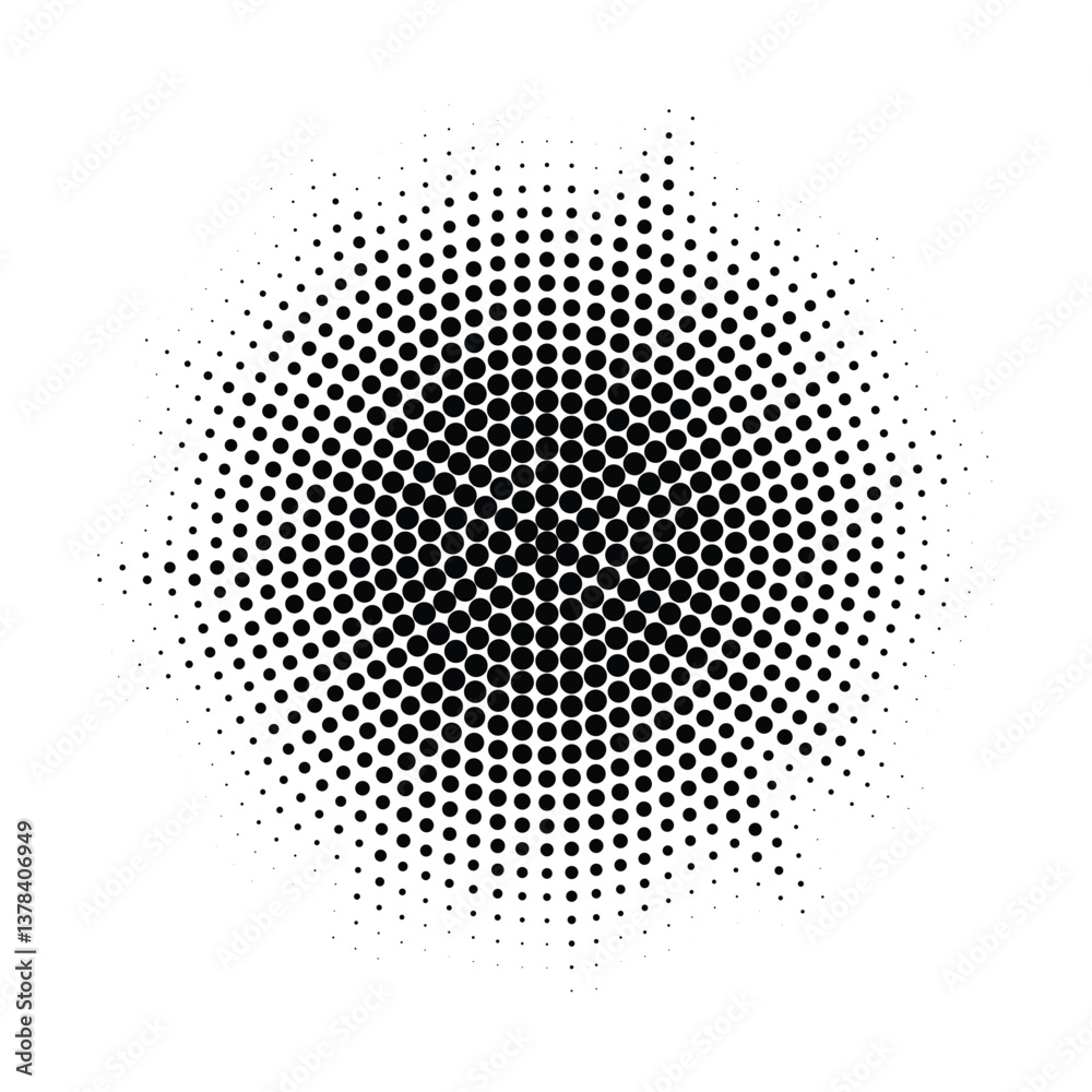 Aufkleber burst halftone light effect. glowing light burst. abstract grunge halftone dots background. vector i