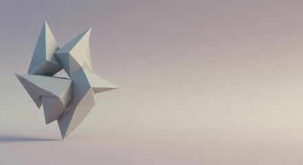Obraz premium Abstract 3D Geometric Shape Design: Interlocking Polygons in a Minimalist Setting