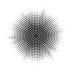 Burst Halftone light effect. Glowing light burst. abstract grunge halftone dots background. Vector illustration.