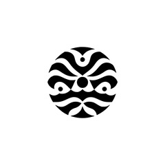 Abstract Black and White Circular Design - Geometric Pattern, Minimalist Aesthetic