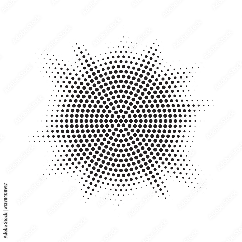 Poster burst halftone light effect. glowing light burst halftone circle. abstract grunge halftone dots back