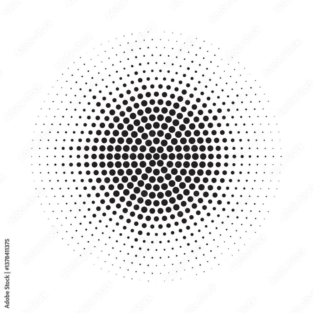 Poster pop art comic style dotted circle halftone pattern. abstract dotted circles, round halftones geometr