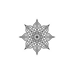 Minimalist Black Line Mandala on Cream Background