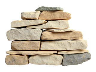 Stack of Warm Beige and Gray Stones Natural Texture. AI Generated