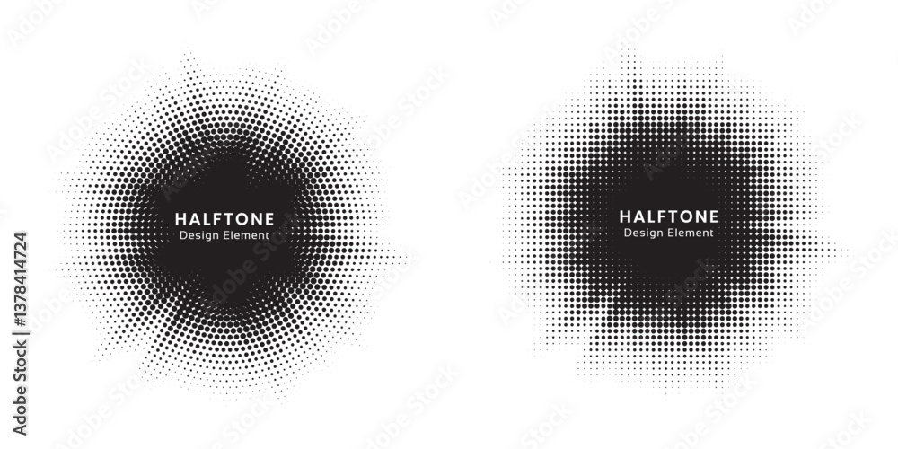 Poster burst halftone light effect. glowing light burst halftone circle. abstract grunge halftone dots back