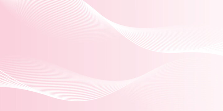 pink gradient abstract background with modern white wavy lines vector design