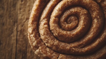 Fototapeta premium A close up view shows a spiral pastry treat