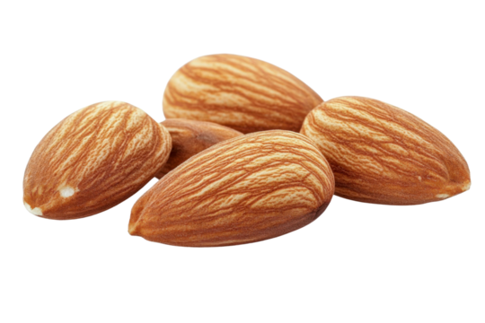 almonds - brown nuts - healthy snack - isolated