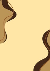 Simple design aesthetic background with brown aesthetic curved motif 