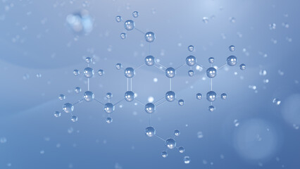 2.5-Dimethoxy-4-isobutylamphetamine molecular structure, 3d model molecule, anti-inflammatory structural chemical formula view from a microscope