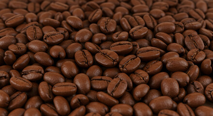 Fototapeta premium Roasted Coffee Beans Close-Up Texture